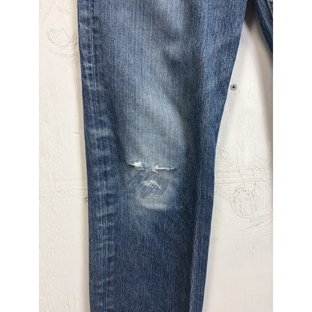 American Giant Mens Jeans Size 30 x 27 Blue Distressed Made in USA Denim